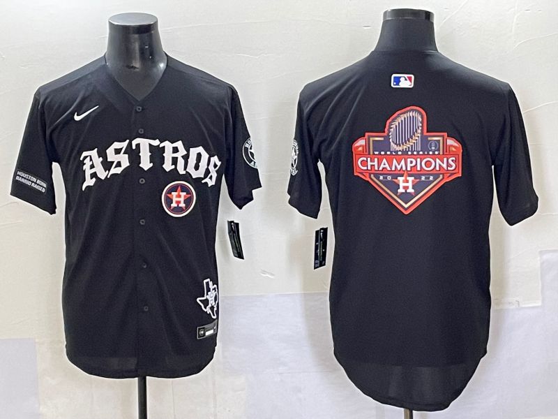 Men 2025 Houston Astros Blank Black Seven generations Joint Name Nike MLB Jersey style 30->houston astros->MLB Jersey